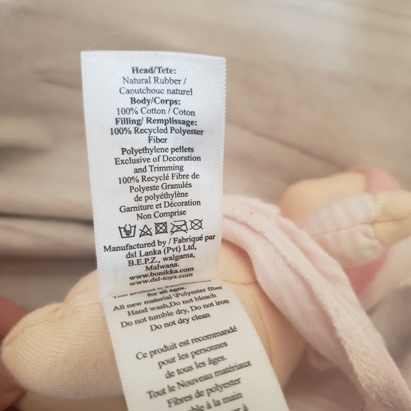 🌞SOLD🌞 Bonikka Precious Baby Rubber Face Cotton Doll 6.5" Pink White Stripe - Picture 6 of 7